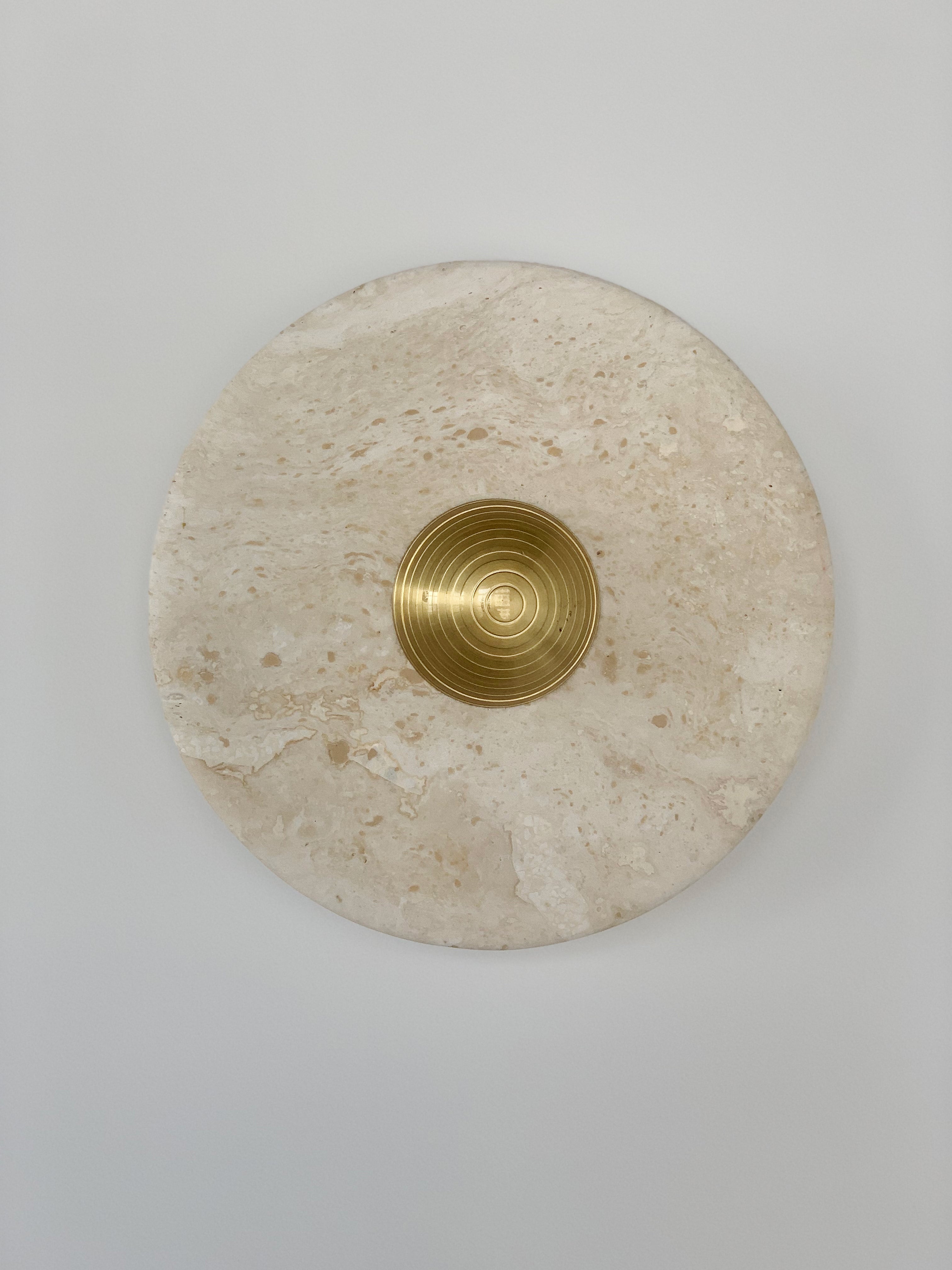 Aurora Series White Travertine Wall Lamp