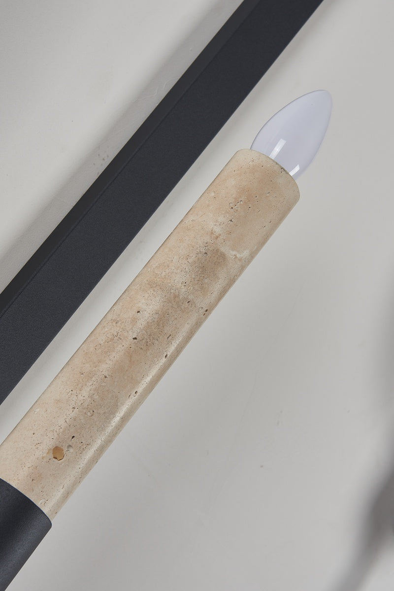 Polished Beige Travertine Candle Sconces