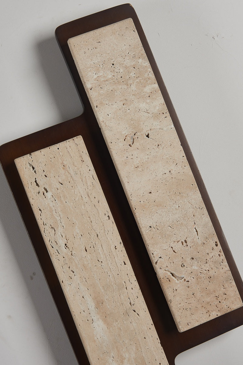 Beige Travertine Double Rectangle Sconces