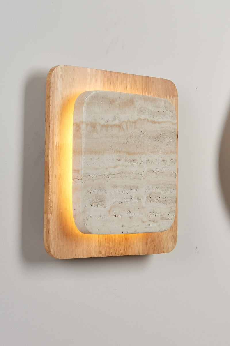 Square Beige Travertine Sconces