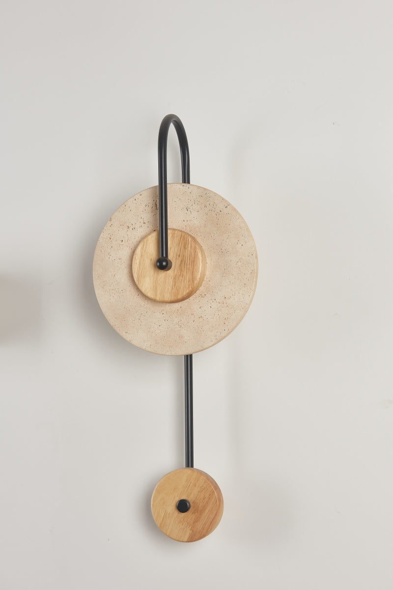 Beige Travertine Clock Sconces