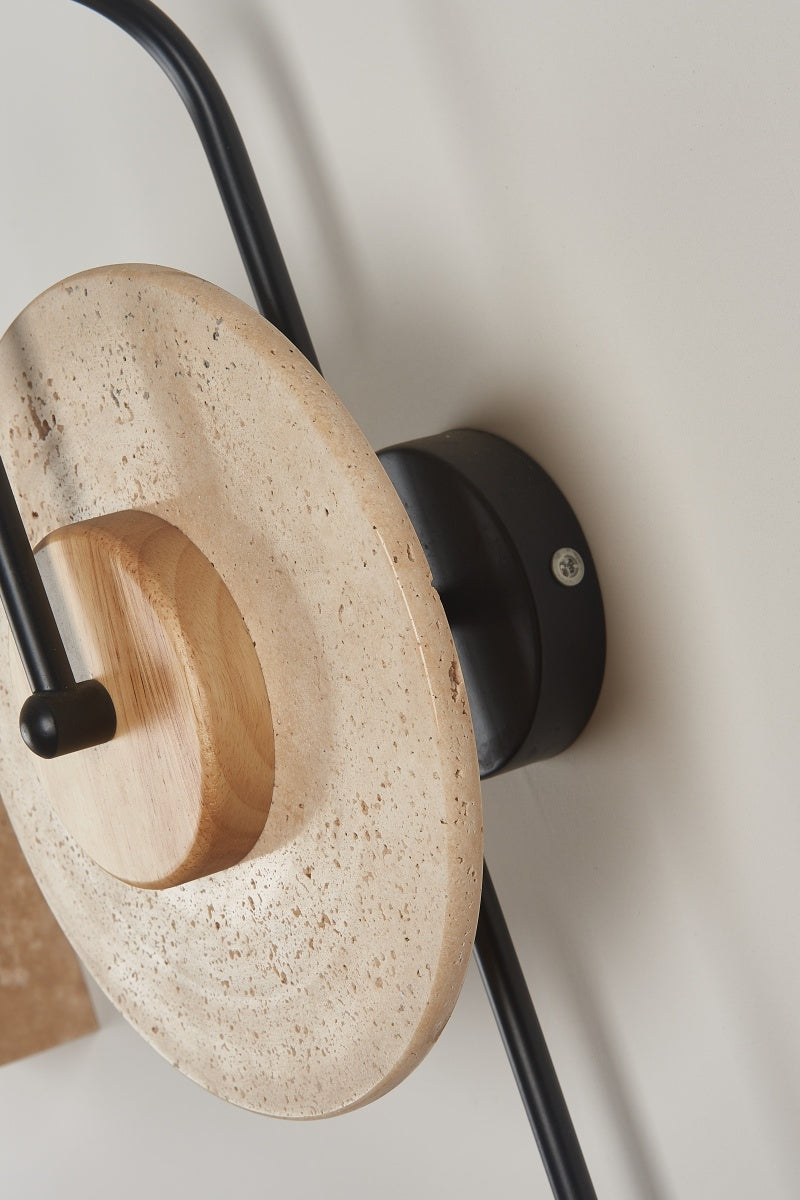 Beige Travertine Clock Sconces