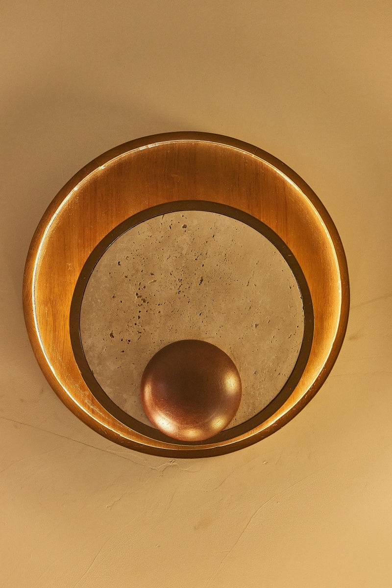 Round Travertine Sconces