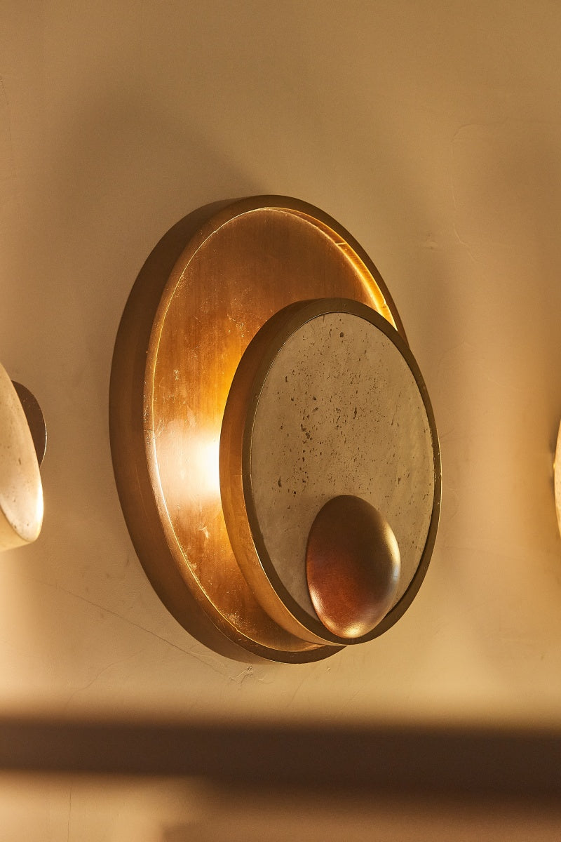 Round Travertine Sconces