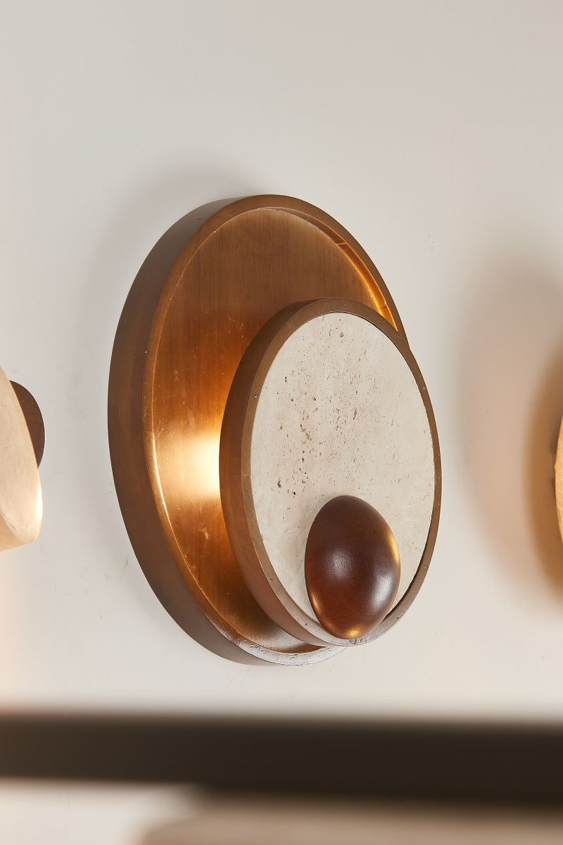 Round Travertine Sconces