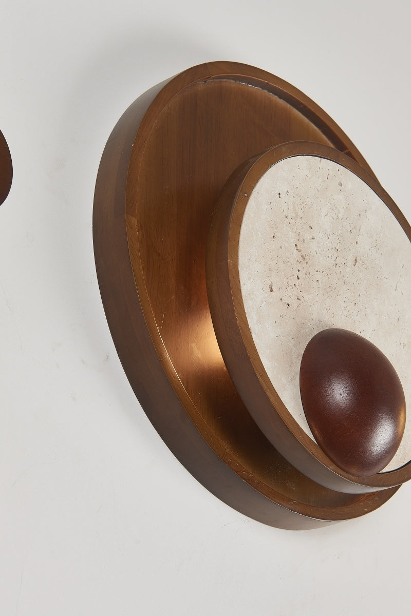 Round Travertine Sconces