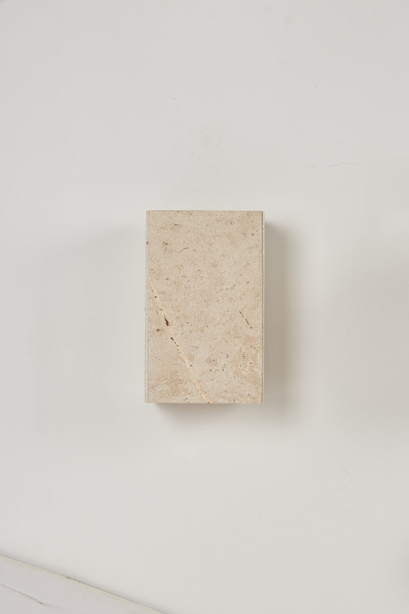 Beige Travertine Rectangle Box Sconces