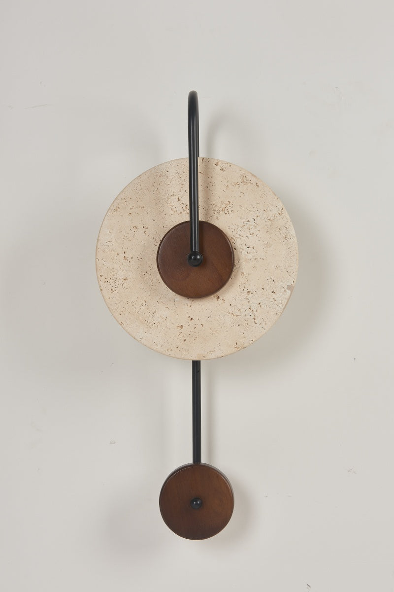 Beige Travertine Clock Sconces