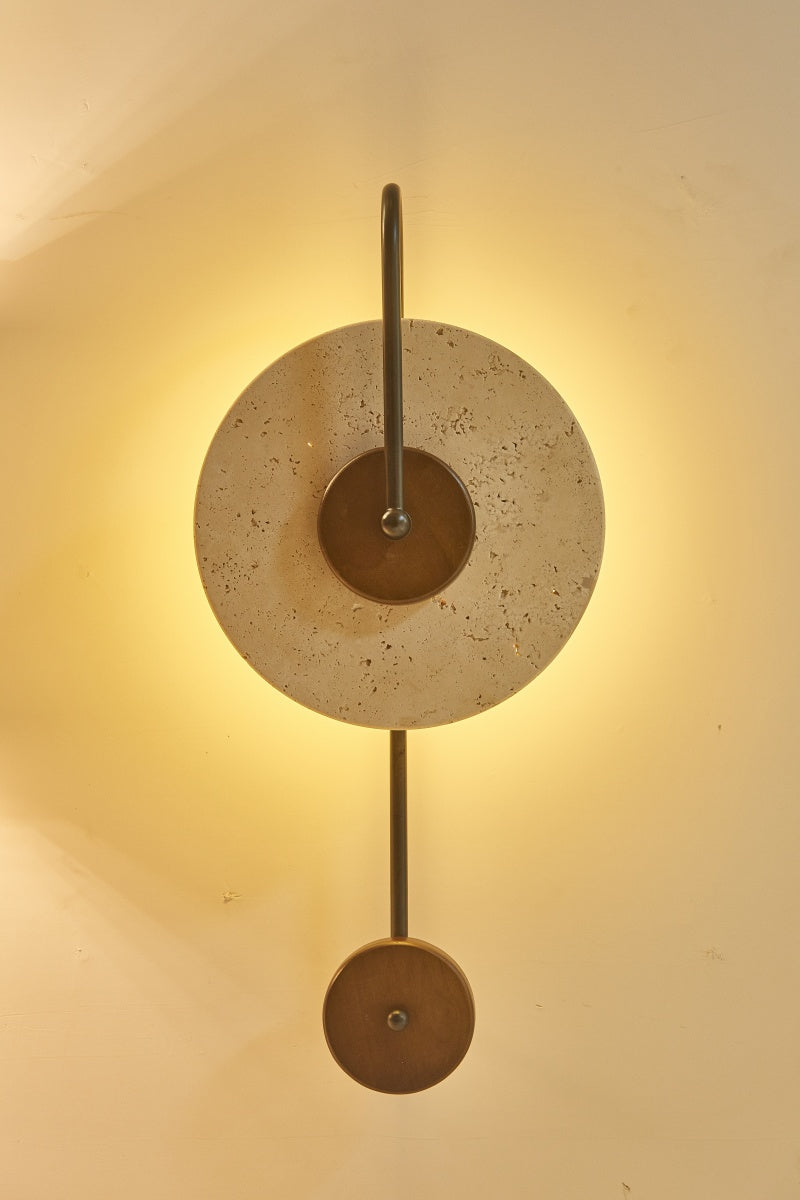 Beige Travertine Clock Sconces