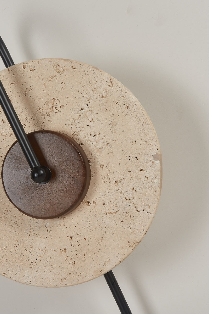 Beige Travertine Clock Sconces