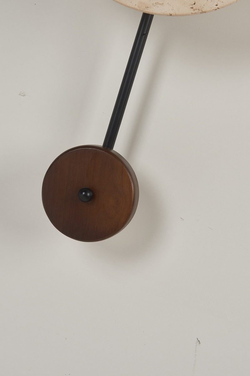 Beige Travertine Clock Sconces