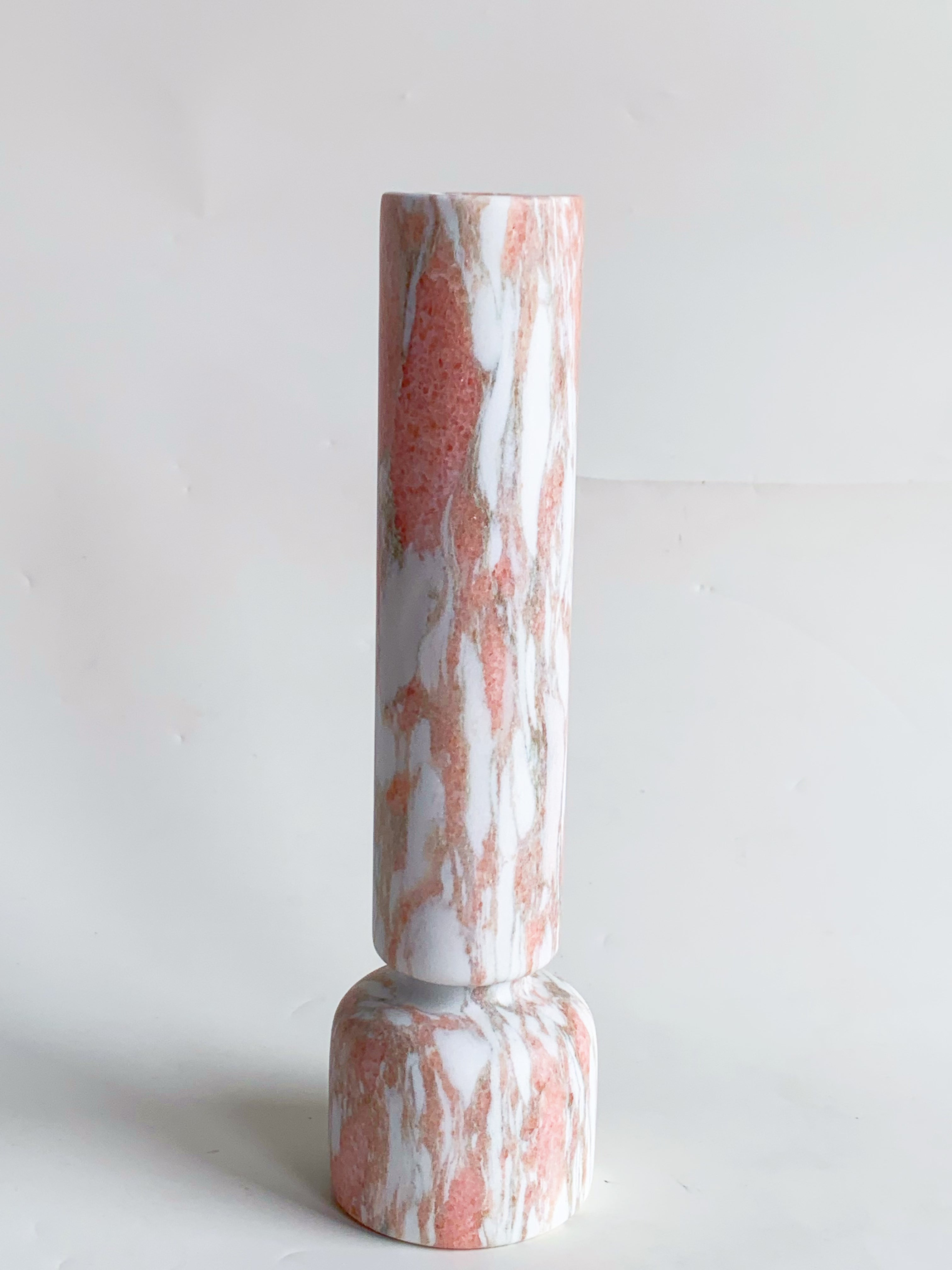 Norwegian Rose Dry Flower Vase | Pink Marble Decorative Vessel