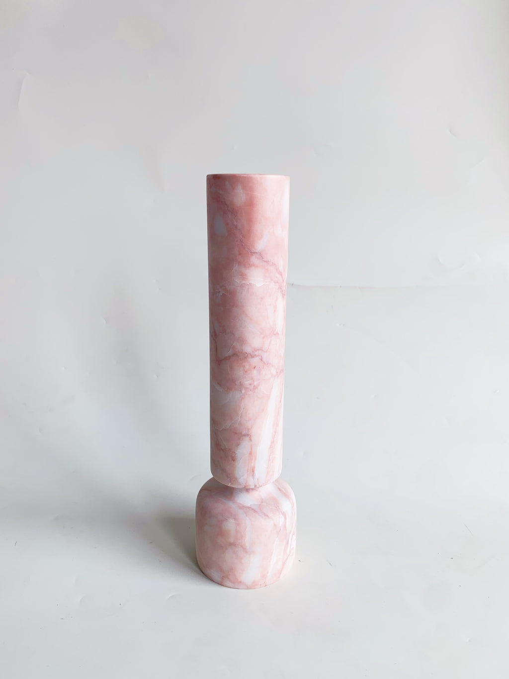 Calacatta Pink Marble Dry Flower Vase | Italian Natural Stone Decor