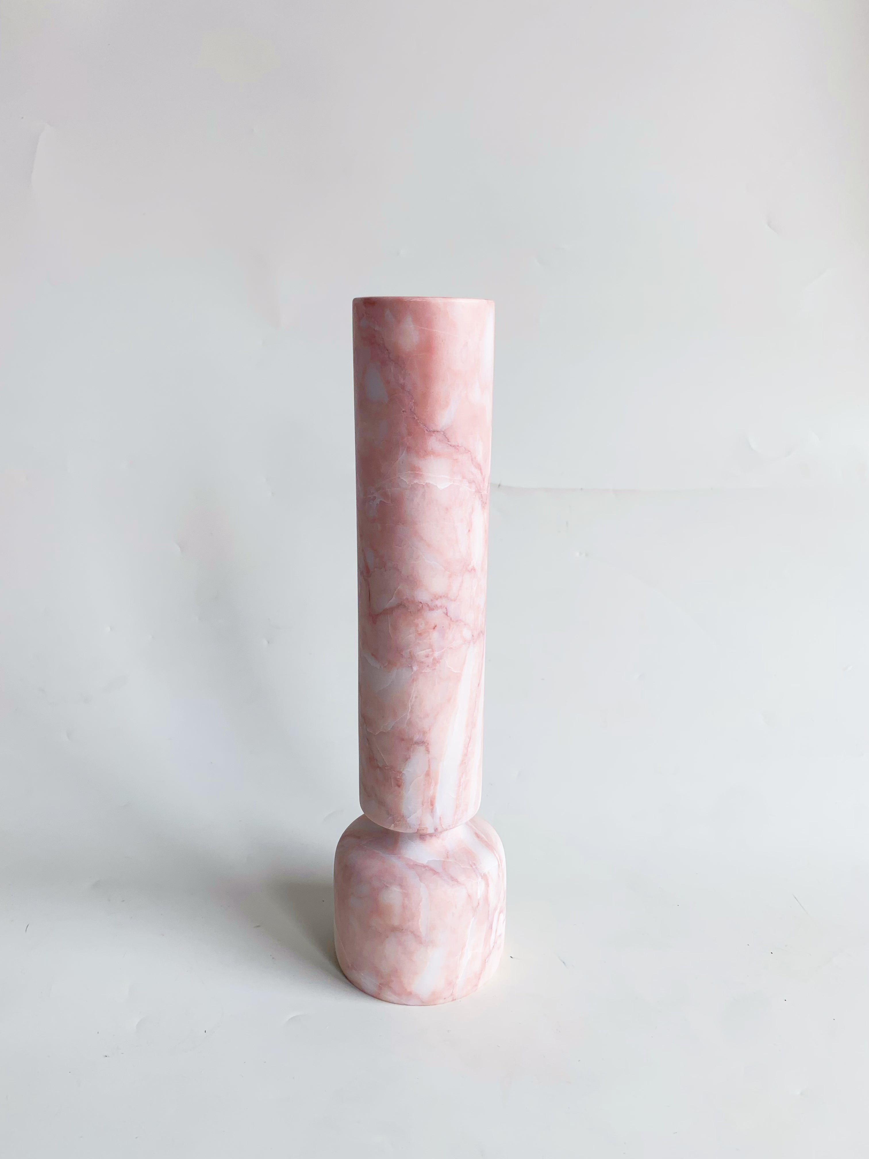 Calacatta Pink Marble Dry Flower Vase | Italian Natural Stone Decor