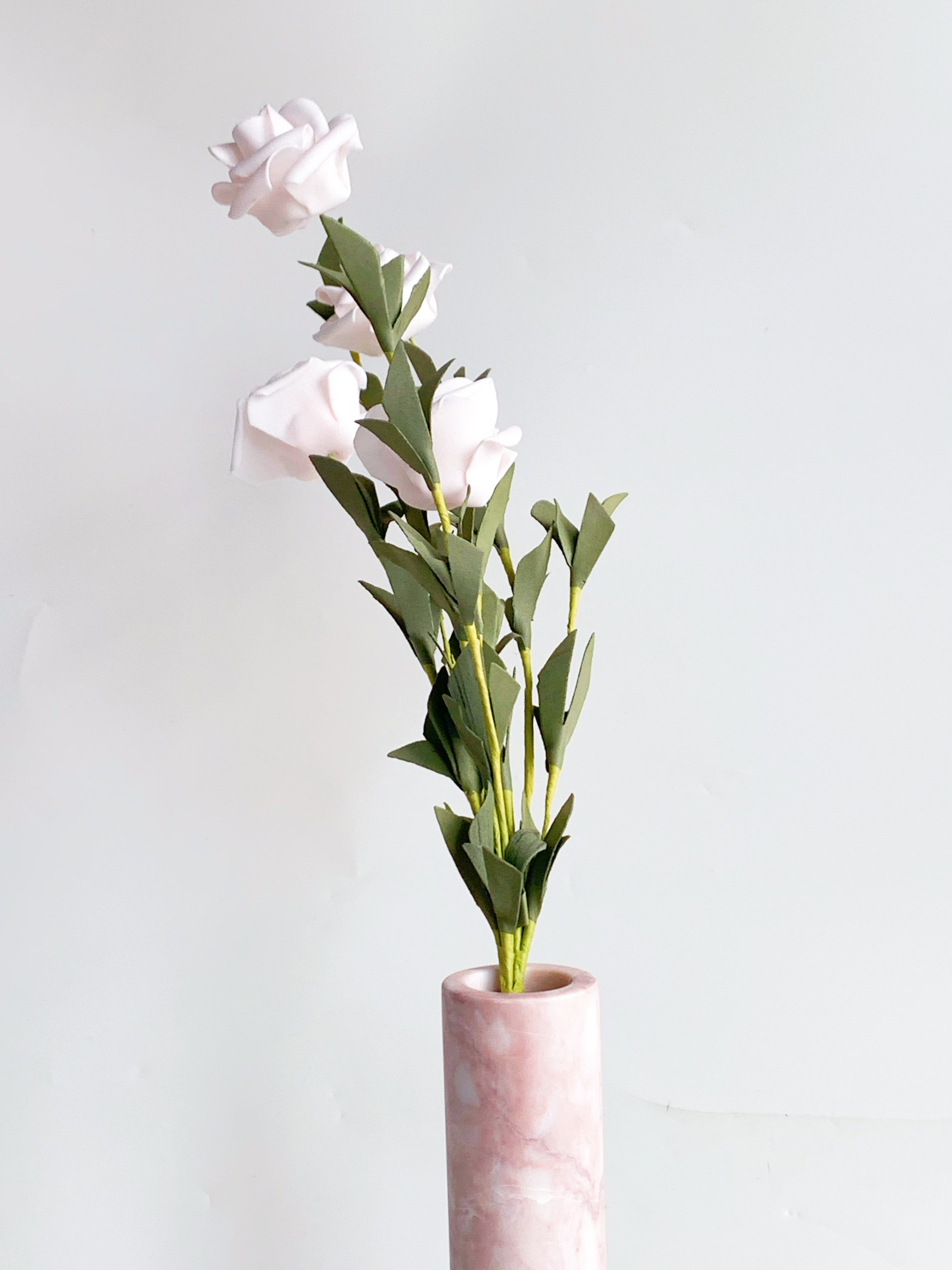 Calacatta Pink Marble Dry Flower Vase | Italian Natural Stone Decor