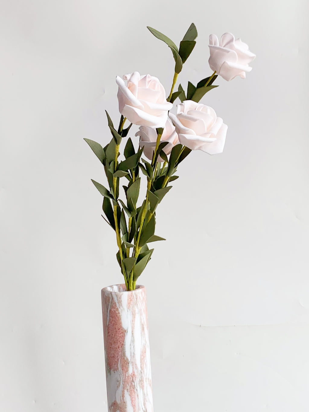 Norwegian Rose Dry Flower Vase | Pink Marble Decorative Vessel