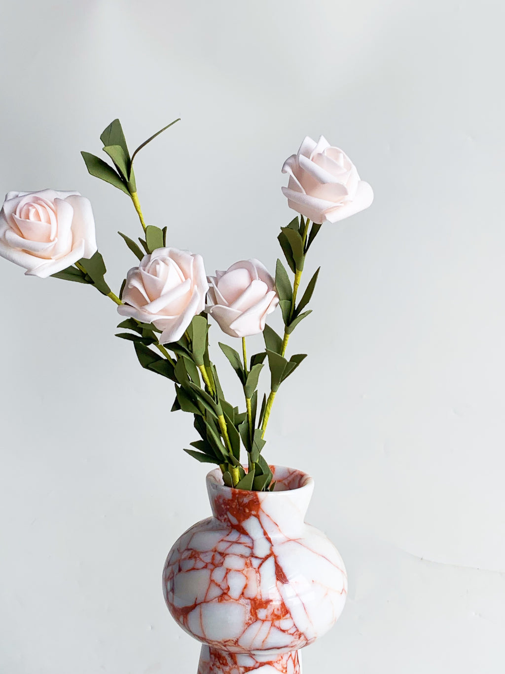 Calacatta Red Marble Dry Flower Vase | Italian Stone Decorative Vessel