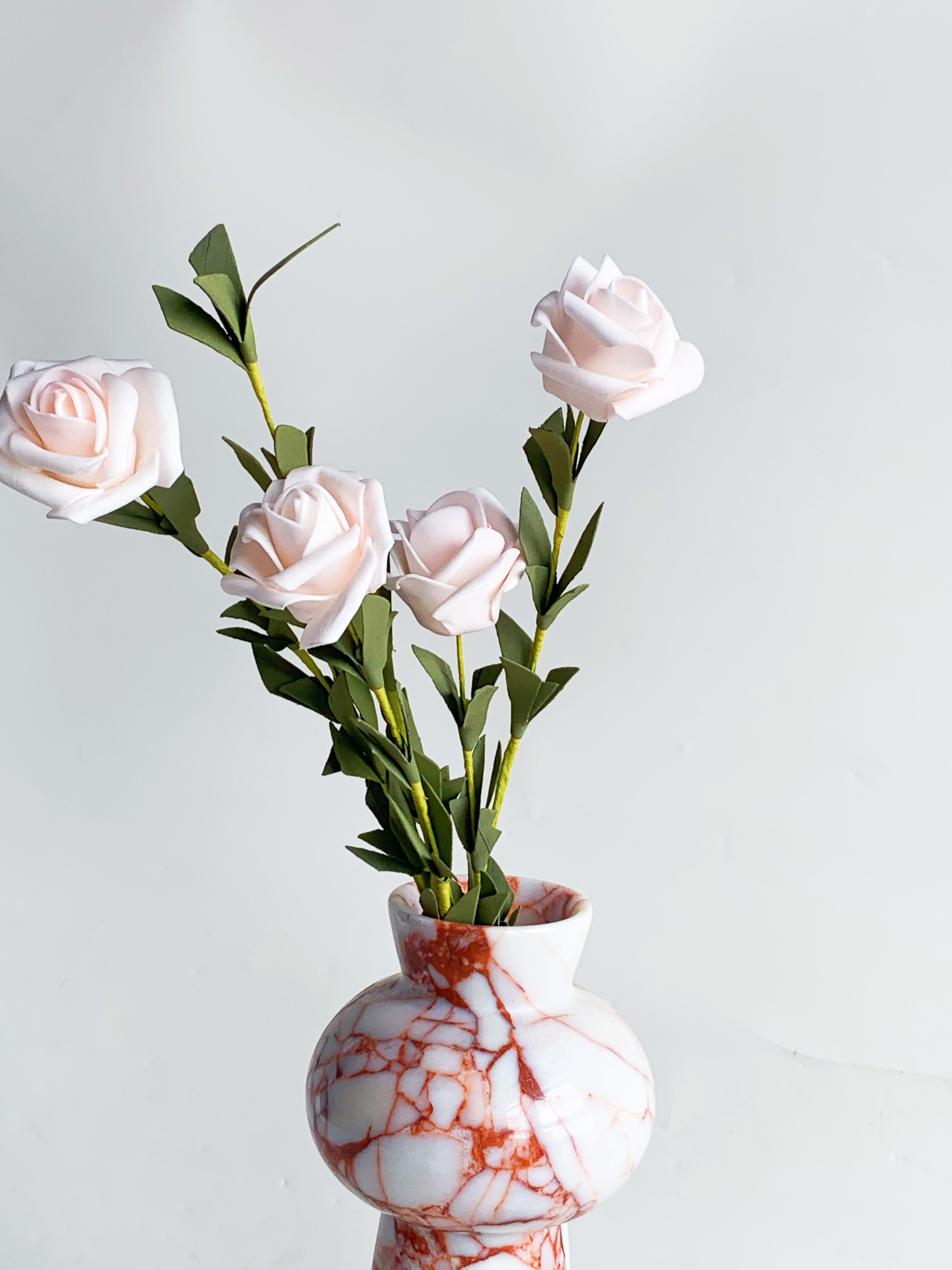 Calacatta Red Marble Dry Flower Vase | Italian Stone Decorative Vessel