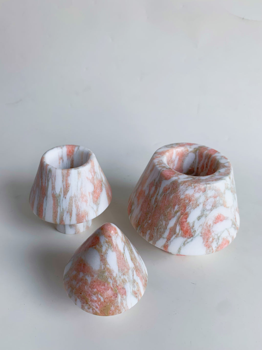 Christmas Tree Norwegian Rose Marble Candle Holder | Festive Stone Decor