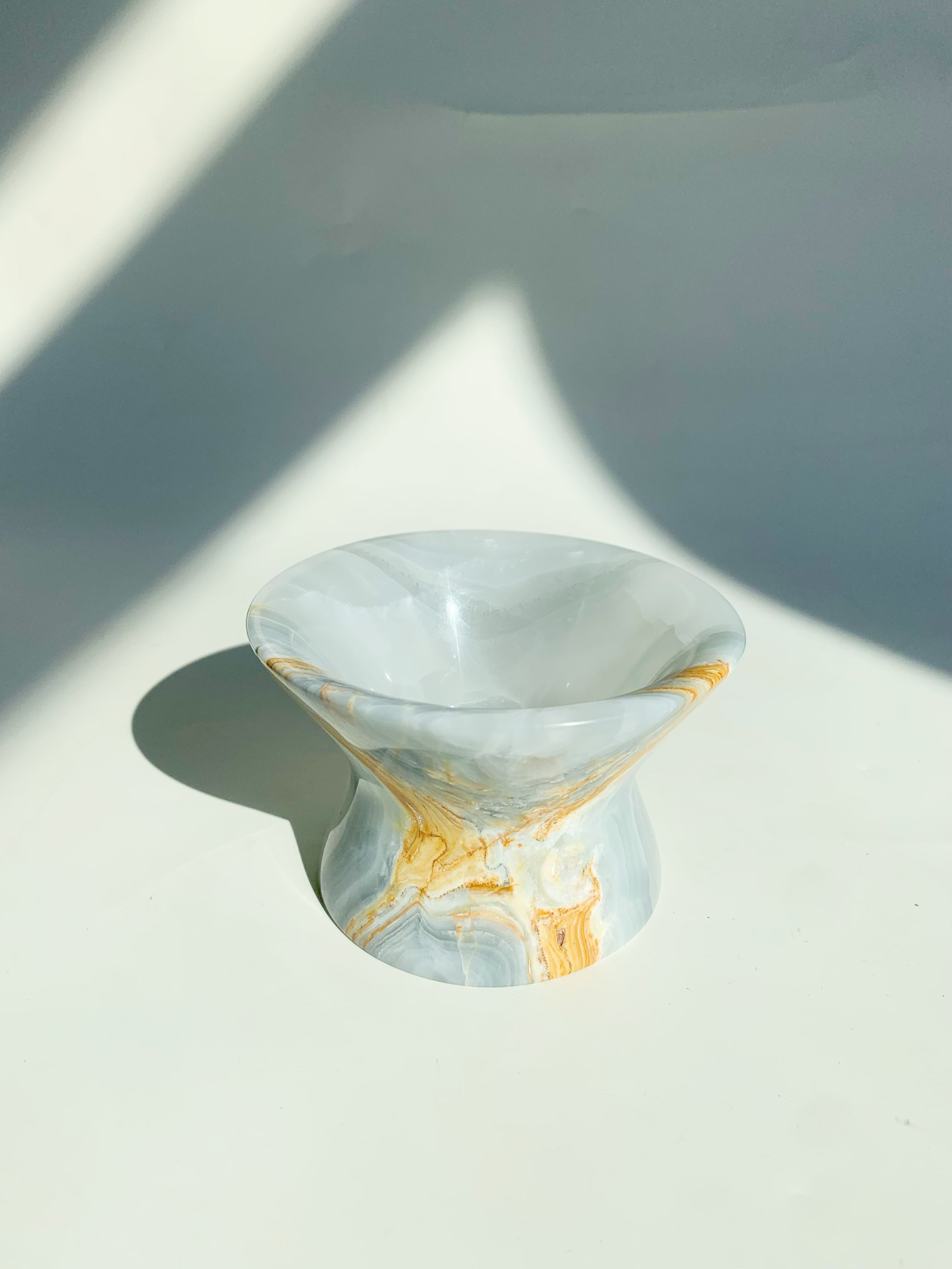 Onyx Funnel Shape Candle Holder | Natural Stone Luxury Decor