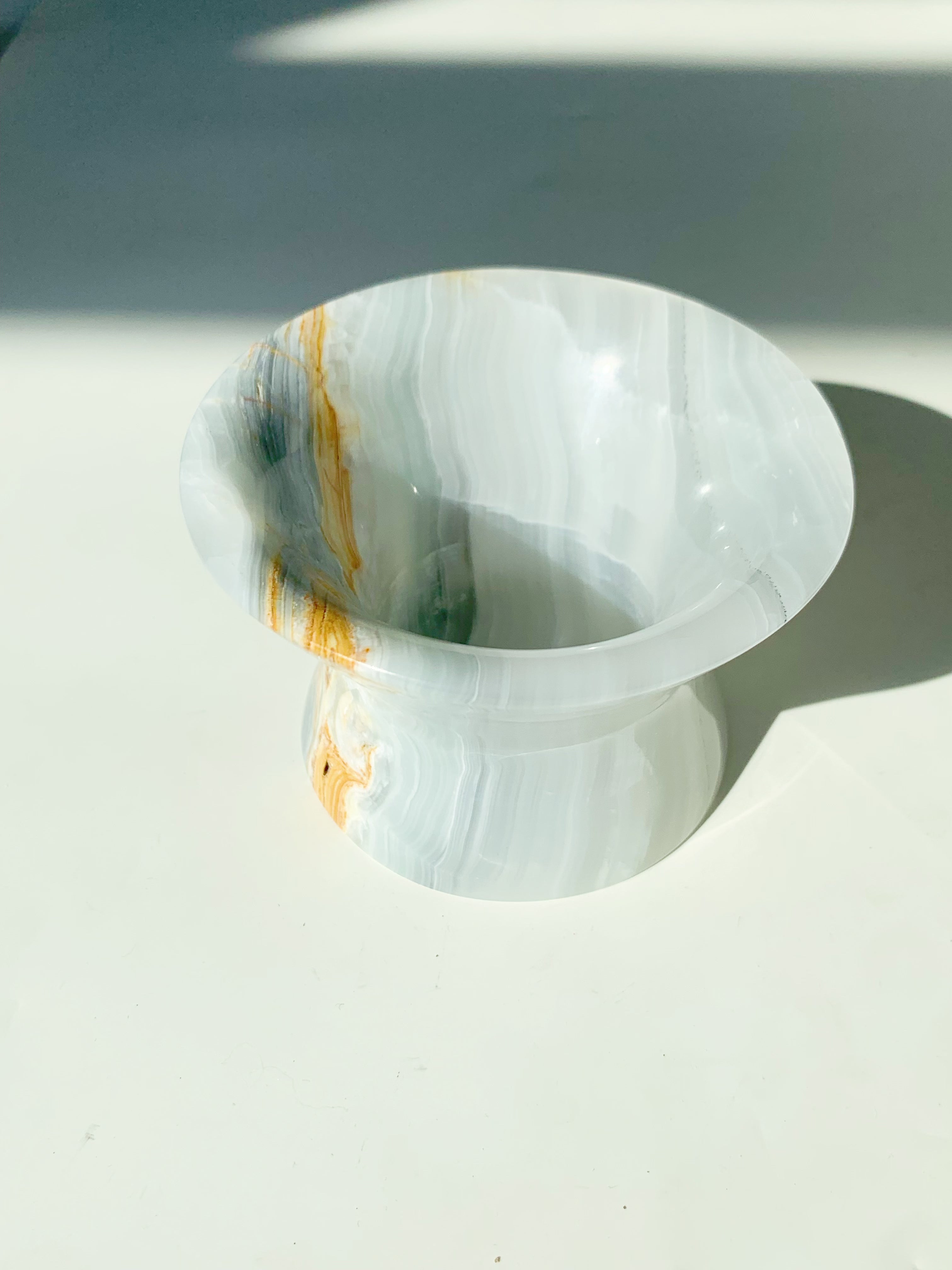 Onyx Funnel Shape Candle Holder | Natural Stone Luxury Decor