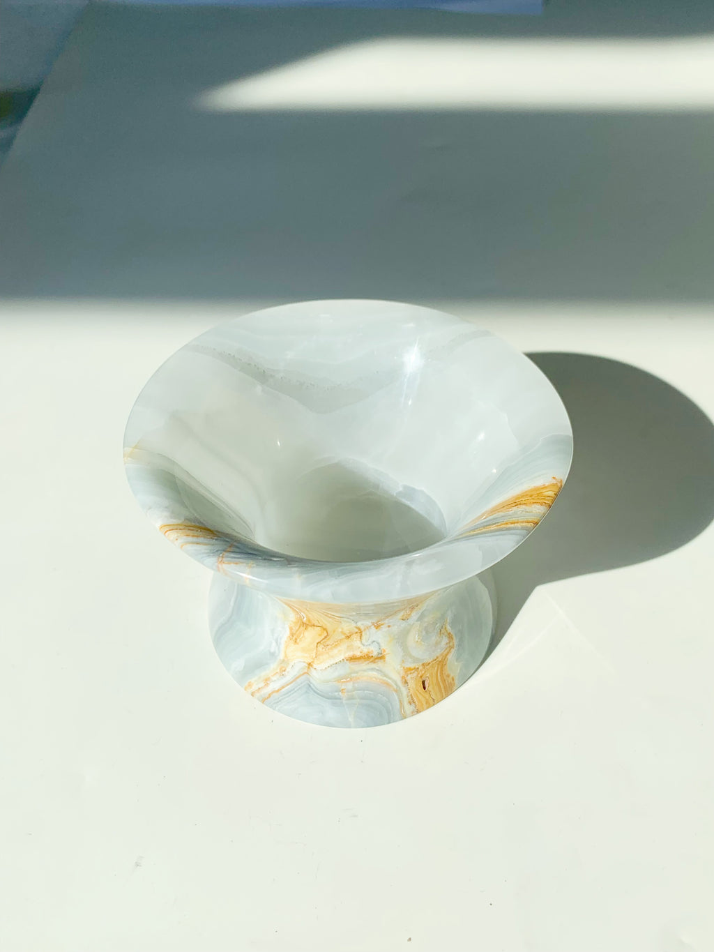 Onyx Funnel Shape Candle Holder | Natural Stone Luxury Decor