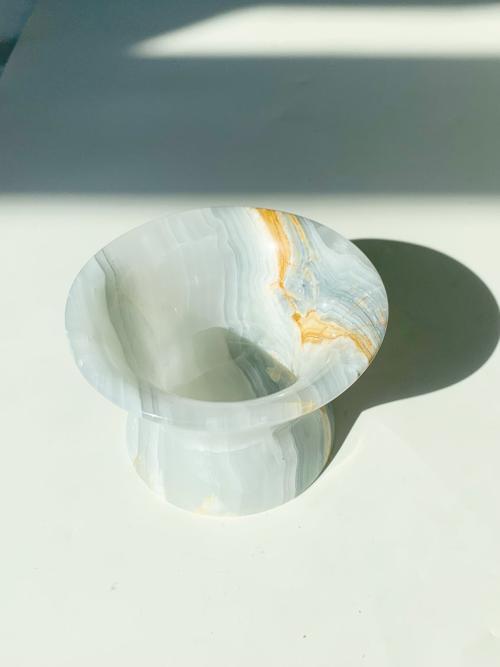 Onyx Funnel Shape Candle Holder | Natural Stone Luxury Decor