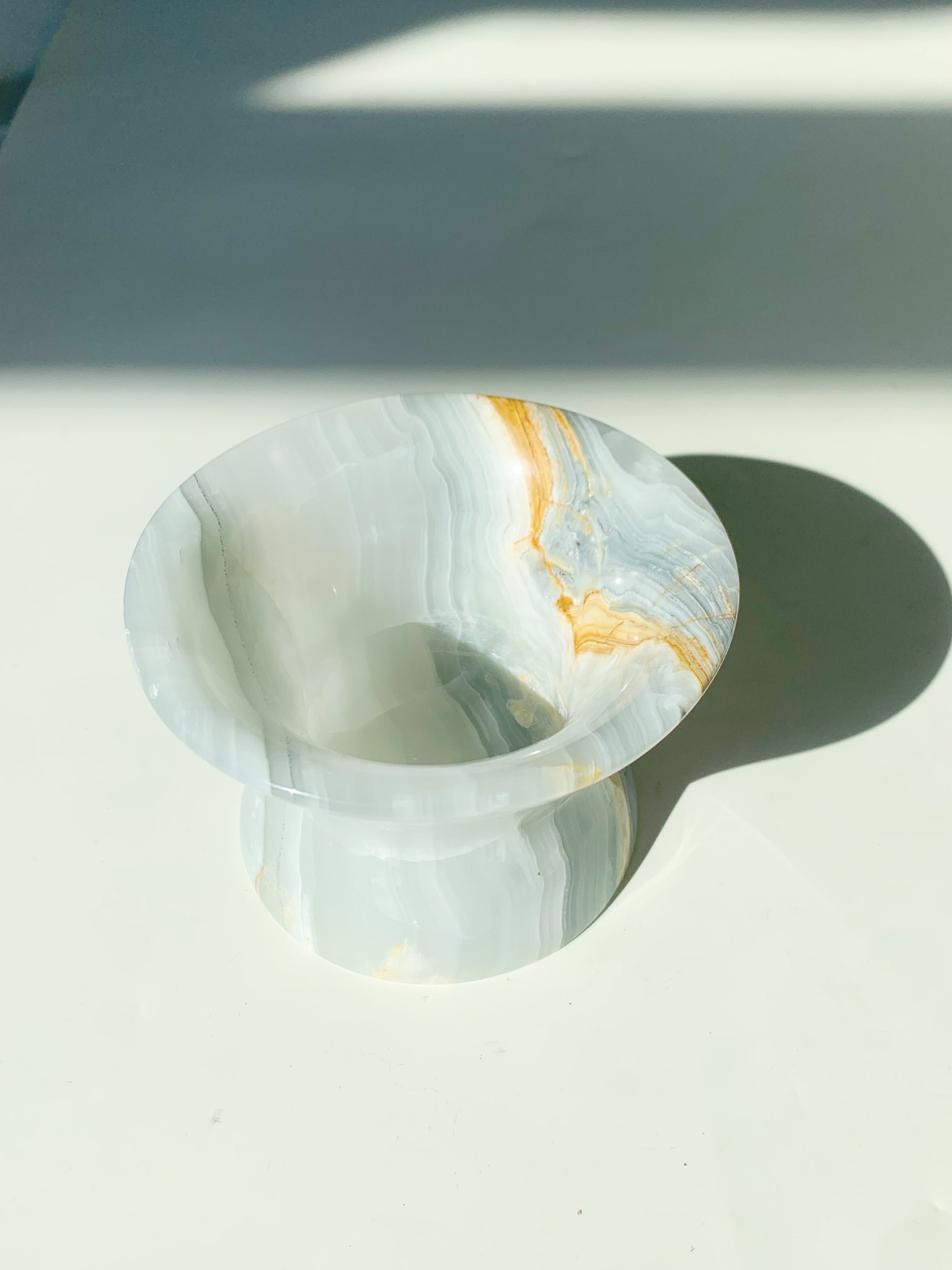 Onyx Funnel Shape Candle Holder | Natural Stone Luxury Decor