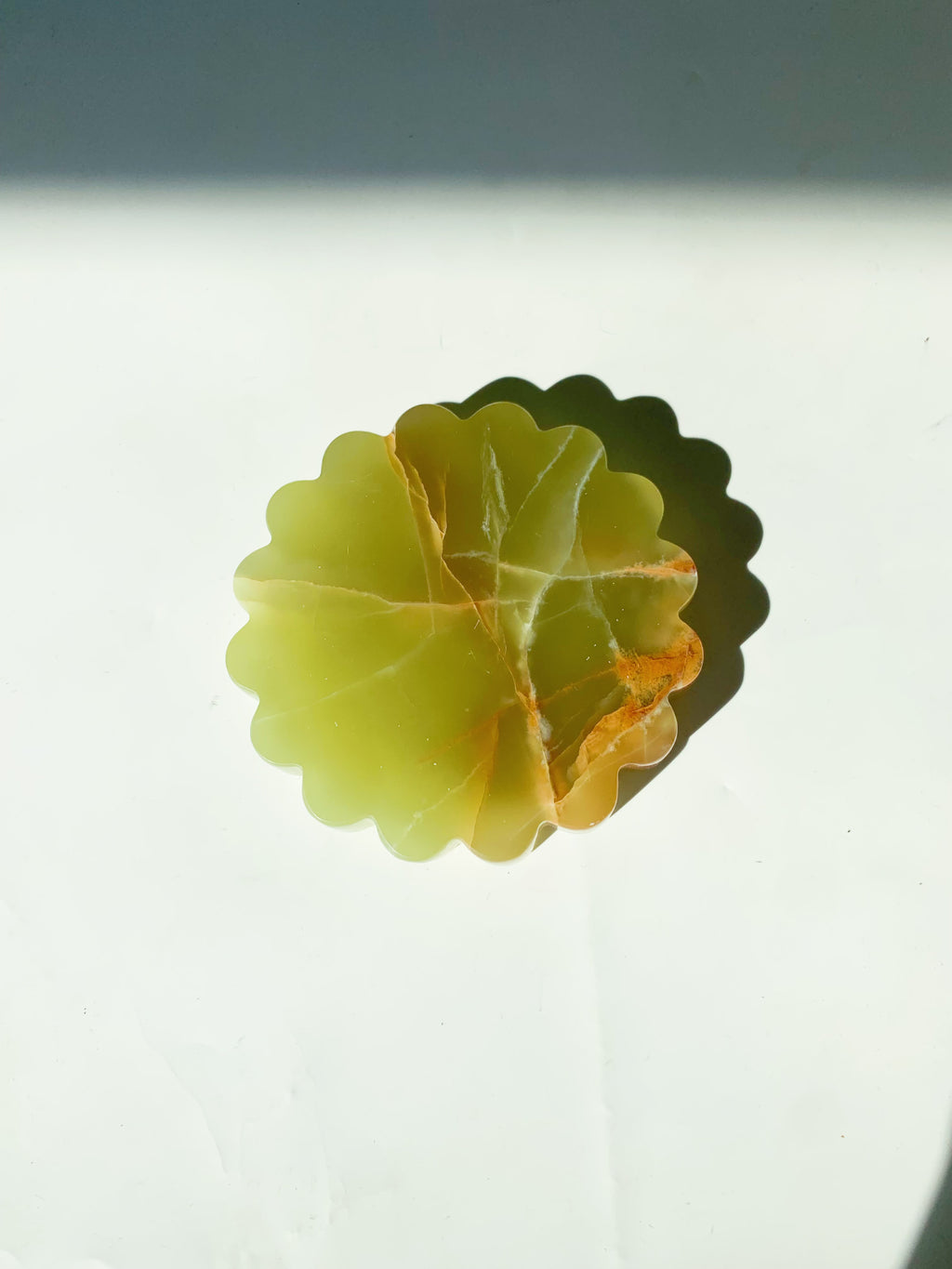 Green Onyx Flower Style Coaster | Natural Stone Decorative Coasters