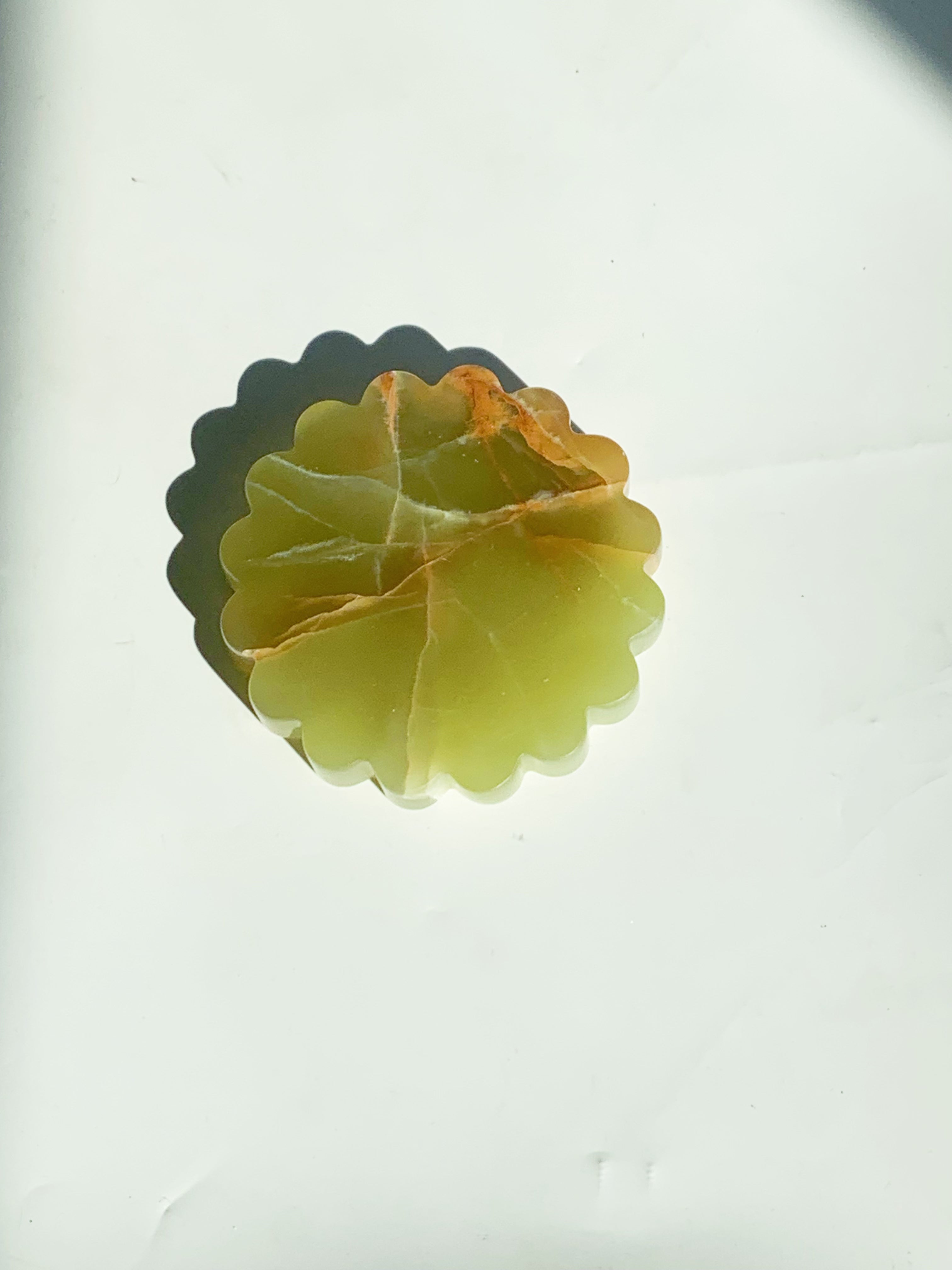 Green Onyx Flower Style Coaster | Natural Stone Decorative Coasters