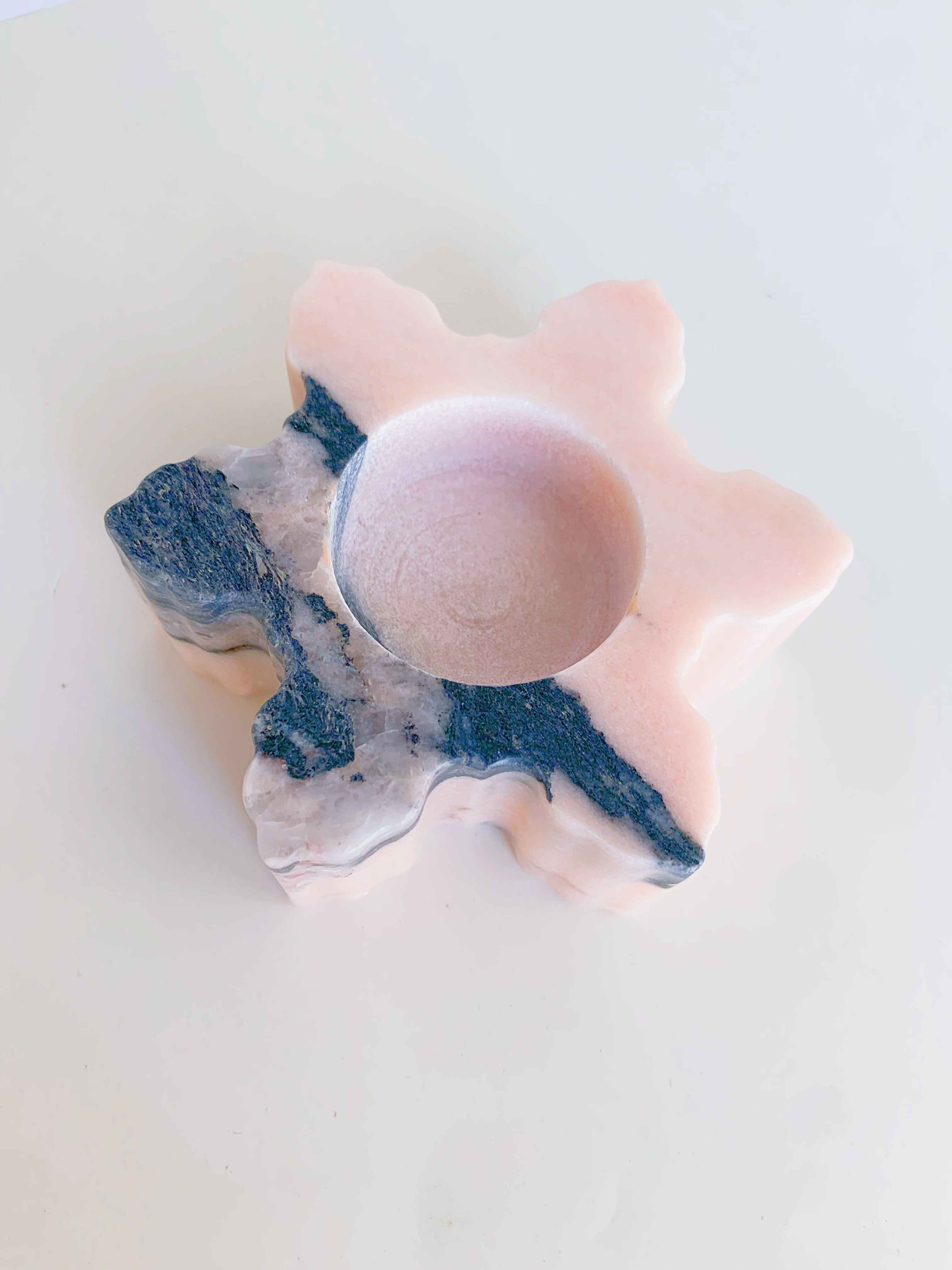 Christmas White Onyx Snowflake Candle Holders | Natural Glow Holiday Decor