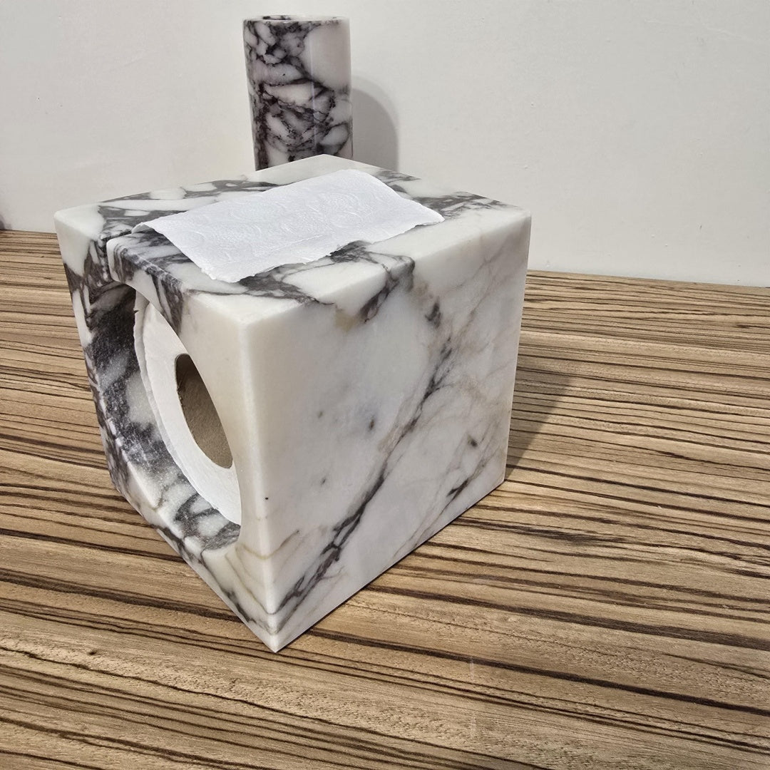Calacatta Viola Toilet Paper Box | Italian Marble Bathroom Décor