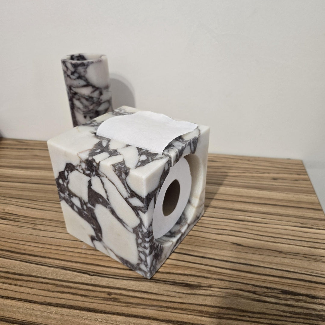 Calacatta Viola Toilet Paper Box | Italian Marble Bathroom Décor