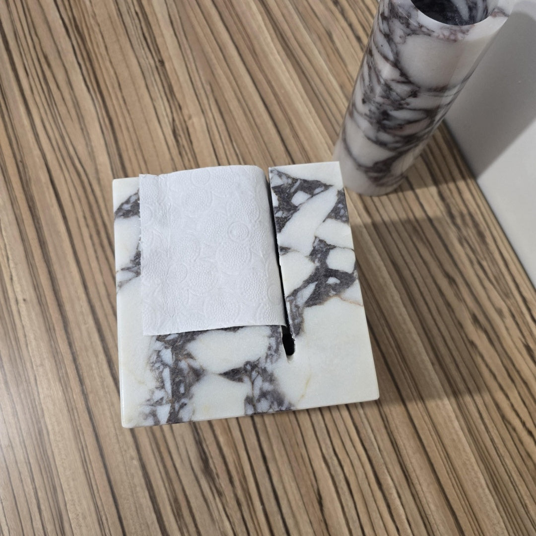 Calacatta Viola Toilet Paper Box | Italian Marble Bathroom Décor