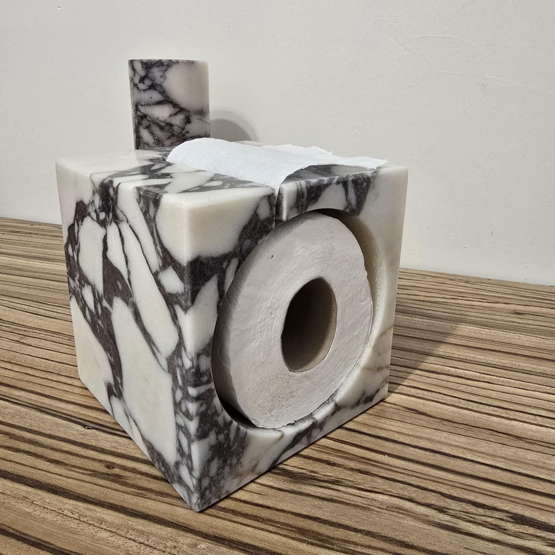 Calacatta Viola Toilet Paper Box | Italian Marble Bathroom Décor